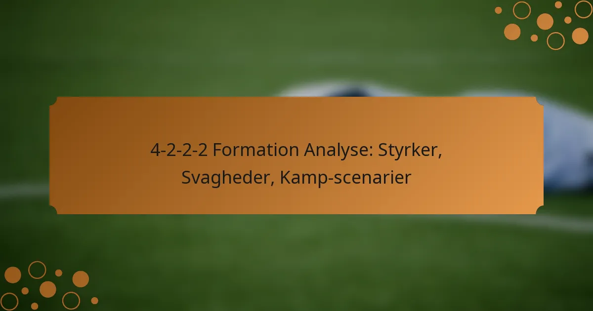 4-2-2-2 Formation Analyse: Styrker, Svagheder, Kamp-scenarier