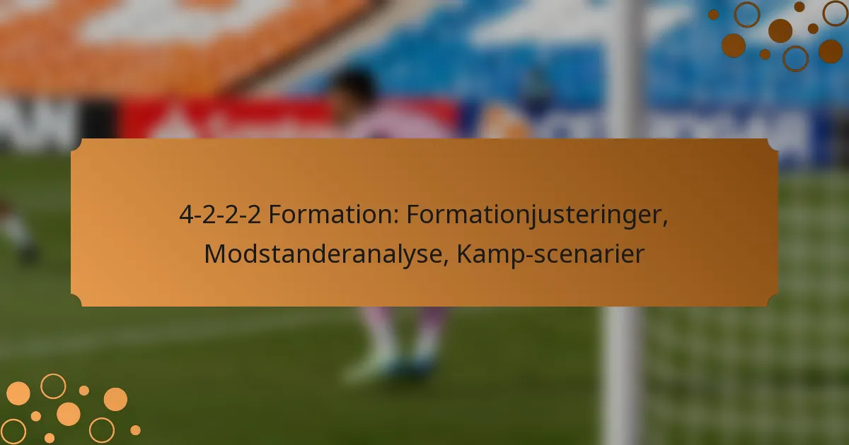 4-2-2-2 Formation: Formationjusteringer, Modstanderanalyse, Kamp-scenarier