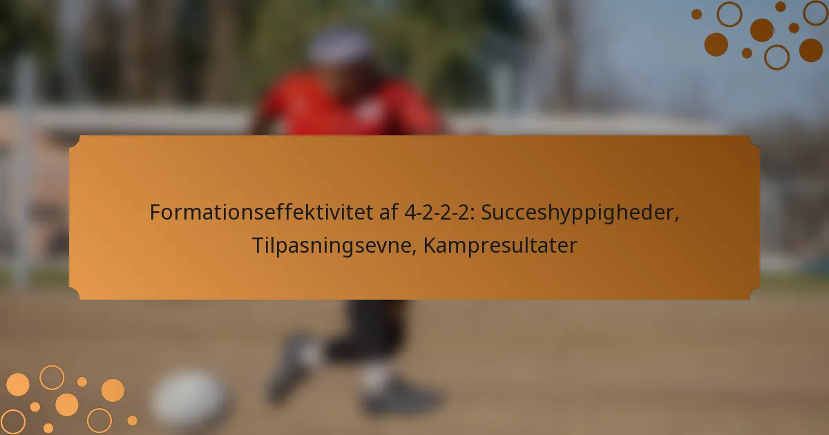 Formationseffektivitet af 4-2-2-2: Succeshyppigheder, Tilpasningsevne, Kampresultater